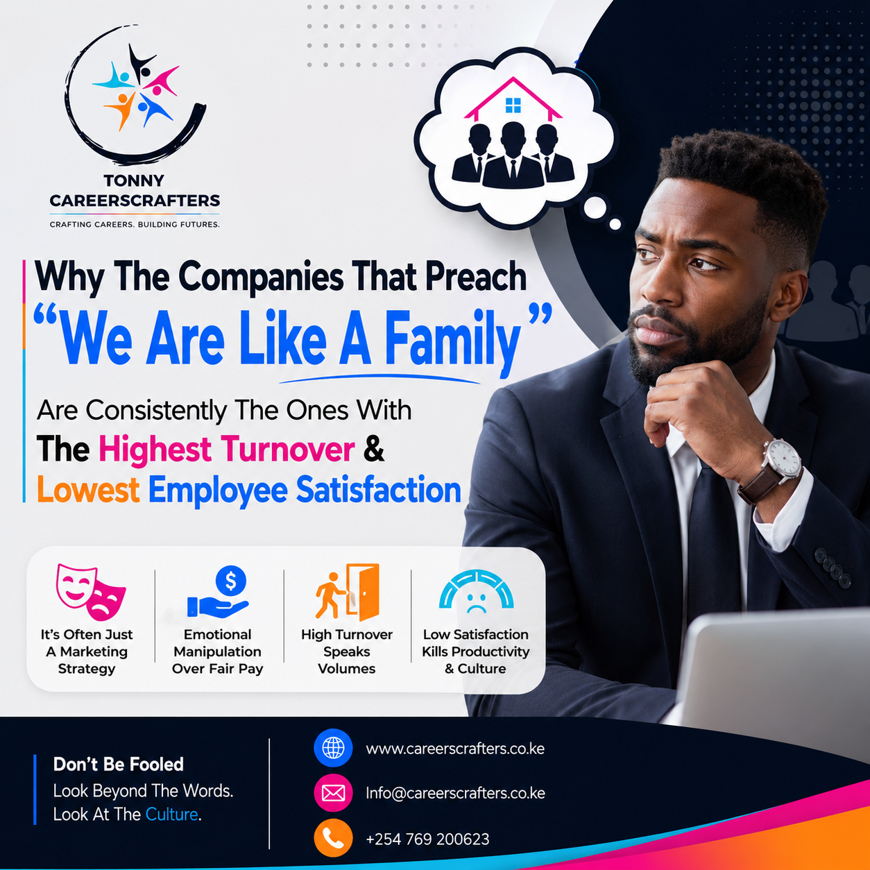 Why the companies that preach "We are like a family" are consistently the ones with the highest turnover and lowest employee satisfaction.